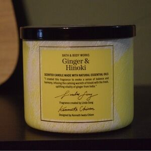 Bath & Body Works Ginger & Hinoki Candle - Yellow